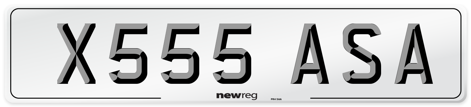 X555 ASA Number Plate from New Reg